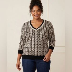 CHARTER CLUB | Pearl Core Houndstooth Sweater-Plus Size XXL | EUC